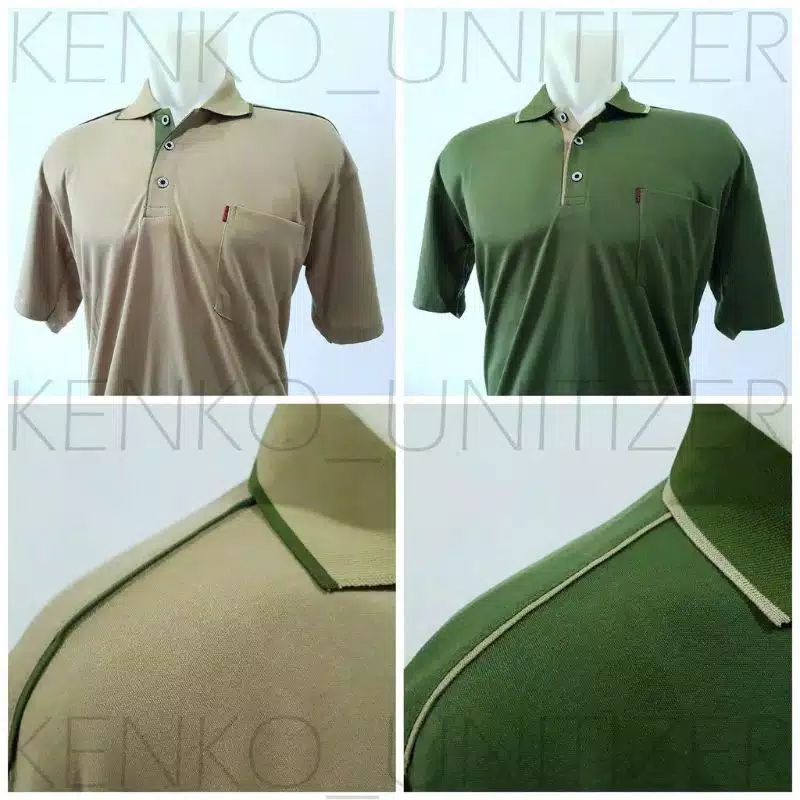 Kaos Kerah Pria Polos Strip / kerah orang tua / Kerah Kenko