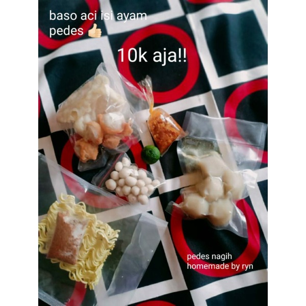 

baso aci isi ayam pedes/baso aci Ryn racik/vacum kemasan