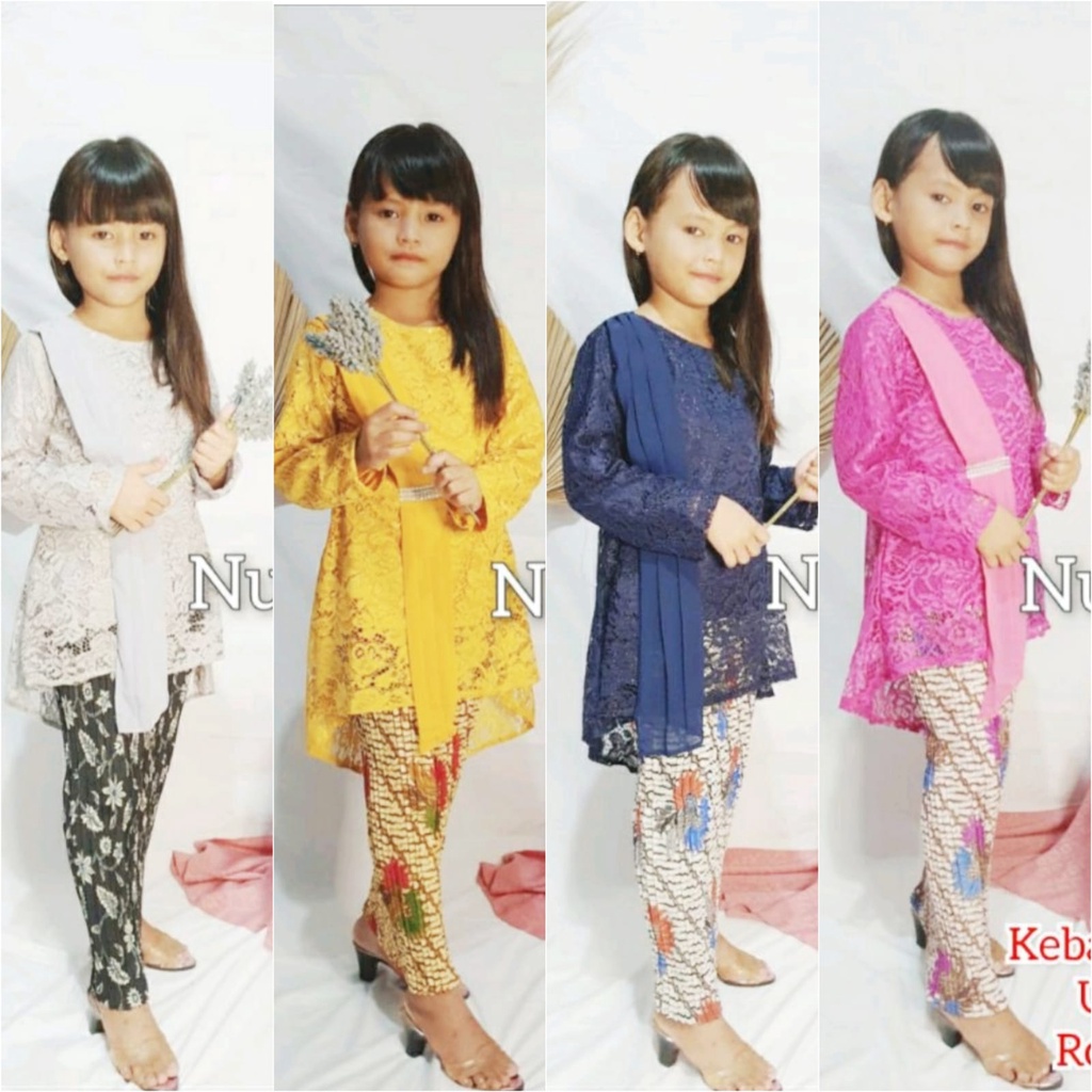 setelan kebaya aurora anak/set aurora selendang anak/kebaya wanita/pakaian anak/baju anak/kebaya