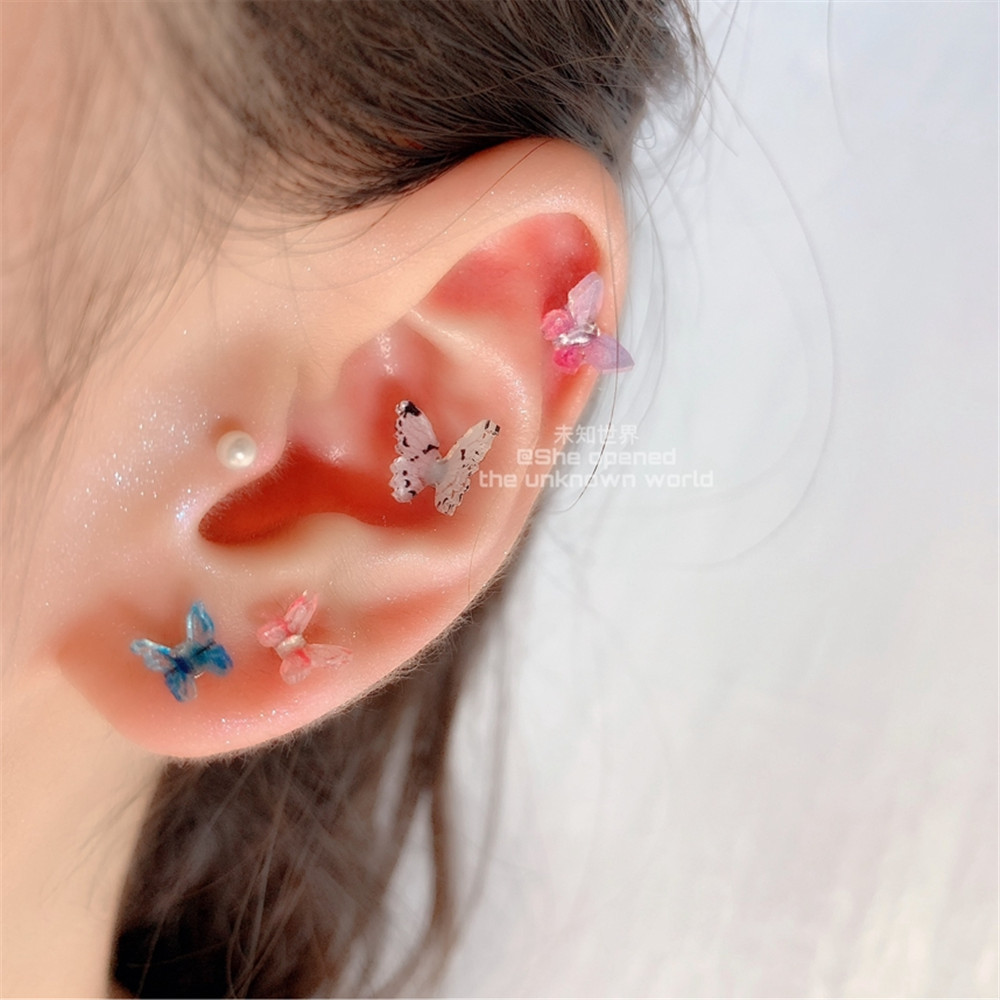 1 Set Anting Tusuk Desain Pita Hypoallergenic Untuk Wanita A &amp; 6