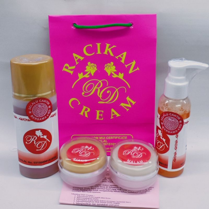 Paket Cream Pemutih Racikan Dokter - Cream RD 4in1 Cantik Bersama Tali Hijau