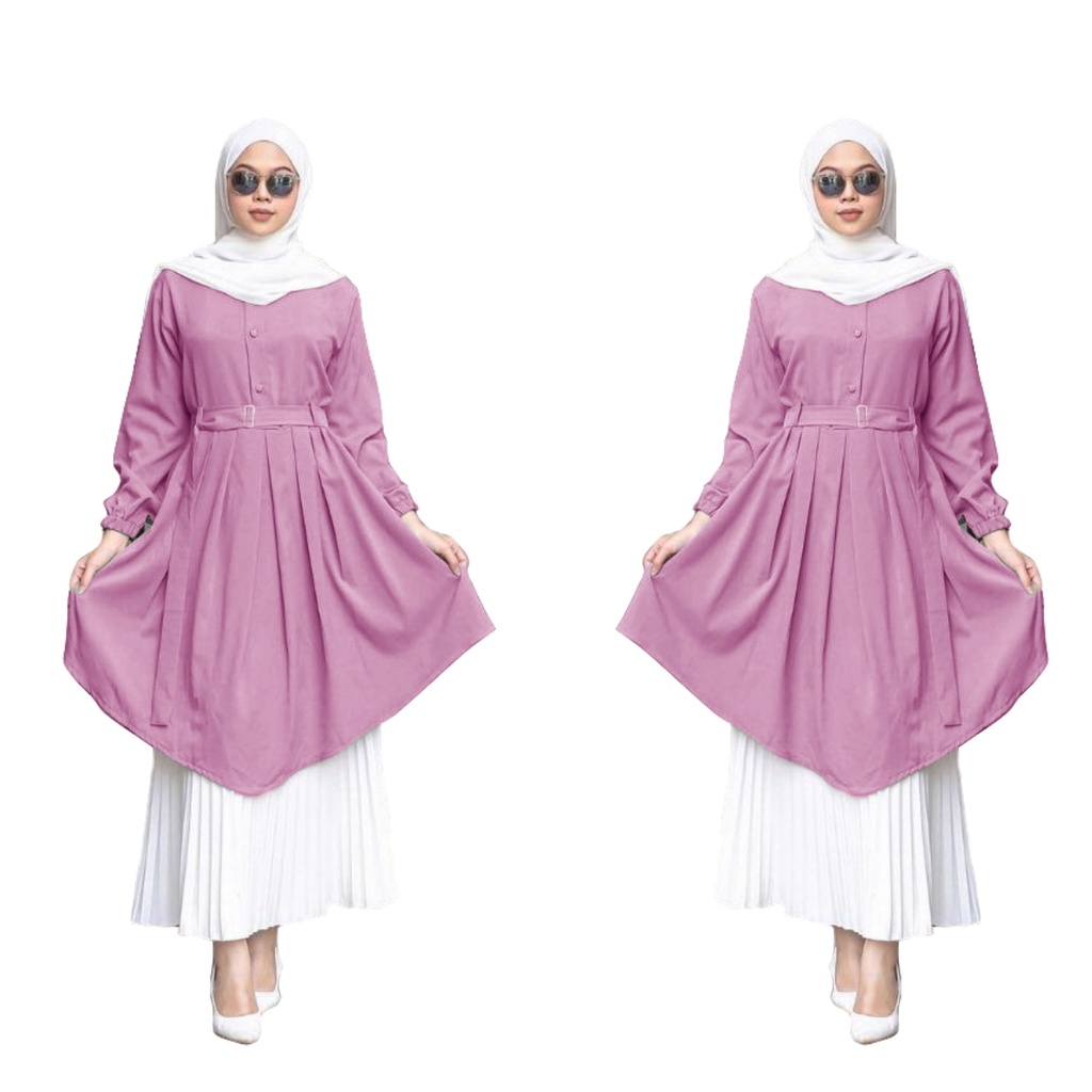 Tunik Amanda Terbaru 2022 Wanita Murah Polos Kekinian - Tunik wanita