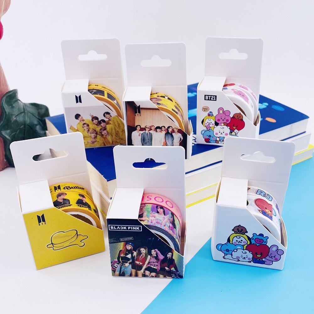 Suyo Stiker Kertasselotip Washi Gambar Kartun BT21 Untuk Dekorasi Album Foto