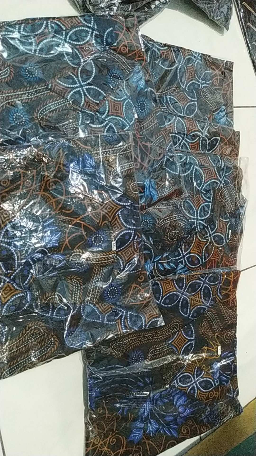 Nabila Batik Jumbo M / 10xl Kemeja Lengan Pendek Motif Manggar Abu Murah Batik Jumbo