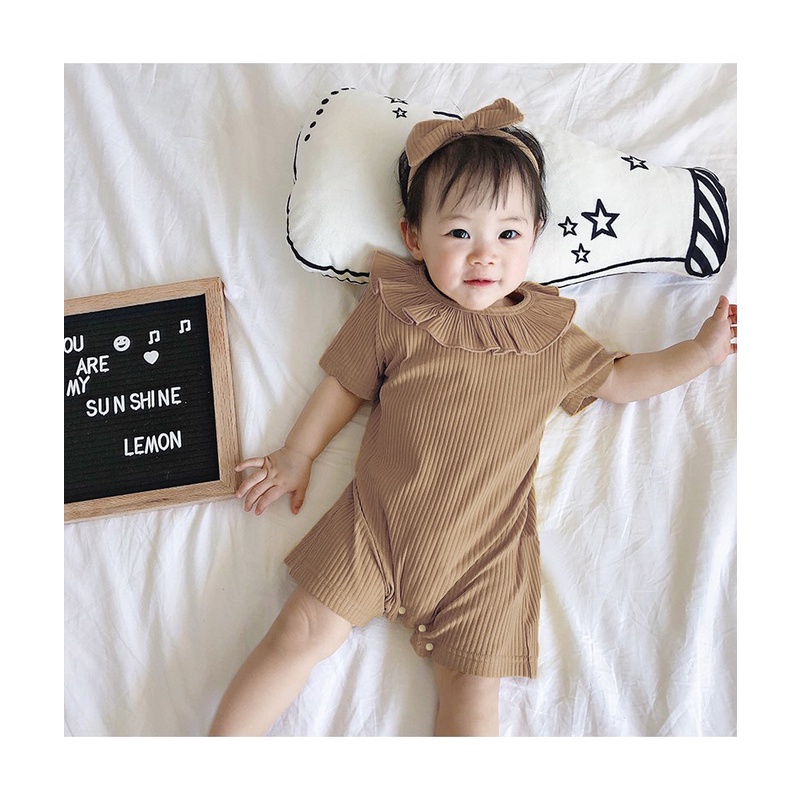 ROYALE BEBE BIANCA ROMPER ROMPER BAYI BIANCA PLUS HEADBAND 6-18 BULAN