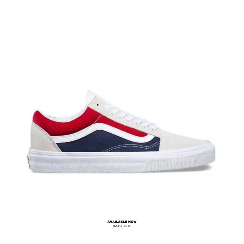 Vans Oldskool Retro Block Red Blue Marshmallow Classic (ORIGINAL1000%)