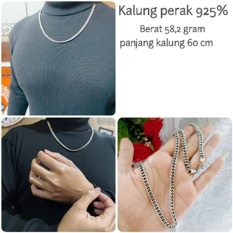 kalung perak bakar asli 925%