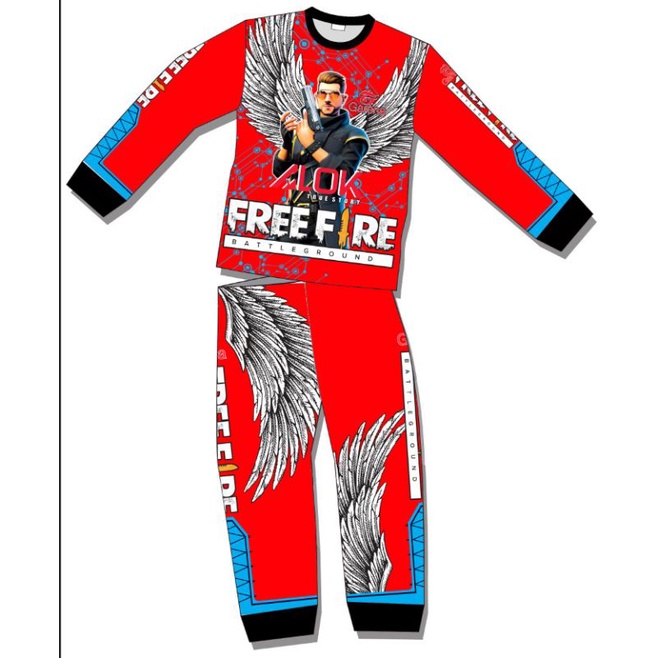 SANDISEAN SETELAN ANGEL FF ANAK LAKI LAKI LENGAN PANJANG | SETELAN FREEFIRE ANAK LAKI LAKI PANJANG |