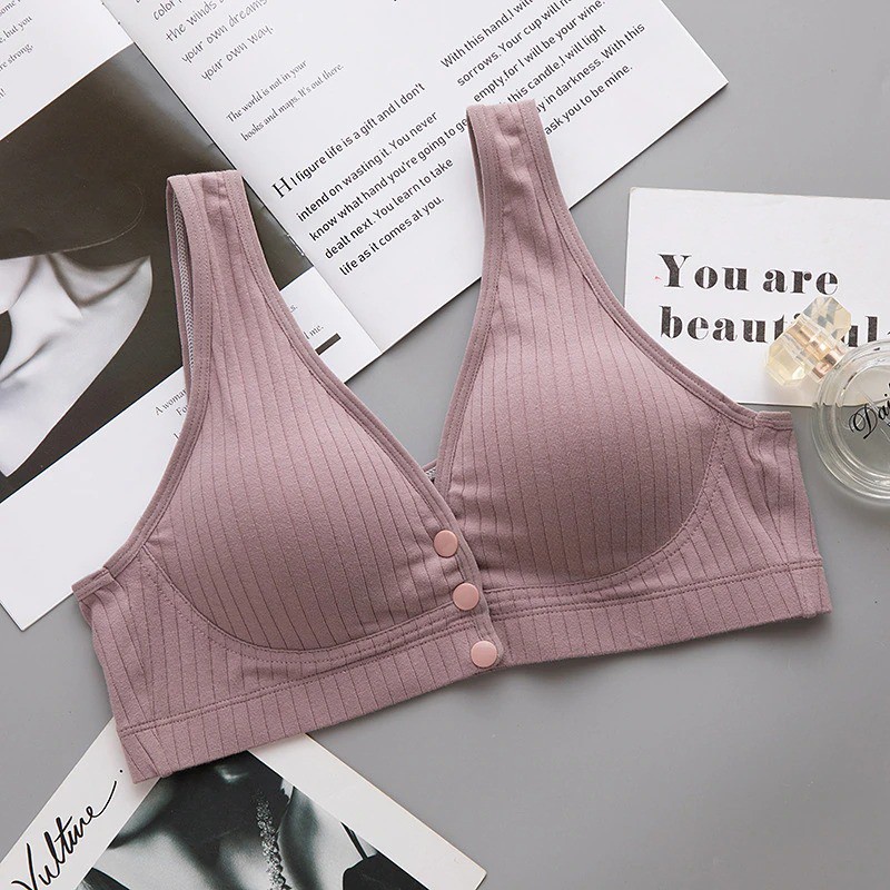 KINDSTORE❤ | BUTTON02-BRA New Nursing Bra Pregnant Women Underwear Maternity Breastfeeding