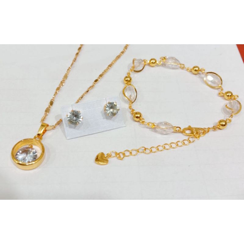 PERHIASAN WANITA DEWASA SET XUPING GOLD DAN SILVER MOTIF PILIHAN TERBARU LAPIS EMAS 18K