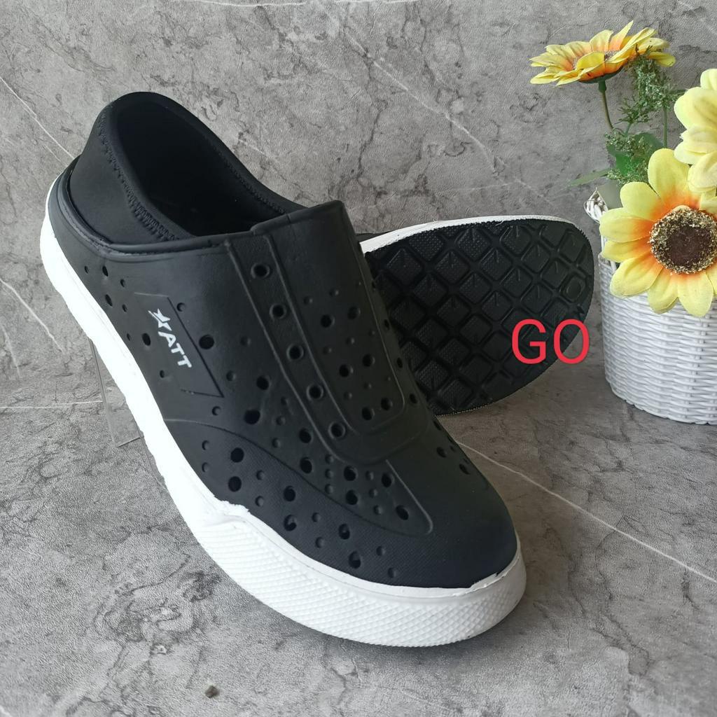 sogo ATT MSO 900 Sepatu Pria Karet Anti air Murah Kombinasi Kain Lipat Slip On Ringan Anti Slip