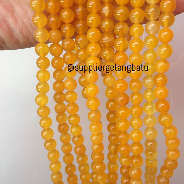 batu yellow agate sunkist sunstone 8mm aksesoris fashion gelang kalung cewek cowok korea kekinian