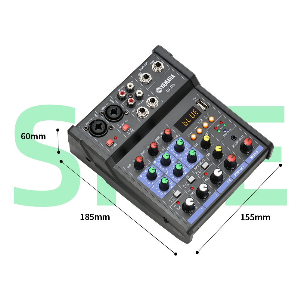 AUDIO MIXER  G4 SBLUETOOTH,USB,RECORD,SOUNDCARD,REVERB Mixer audio saluran 4