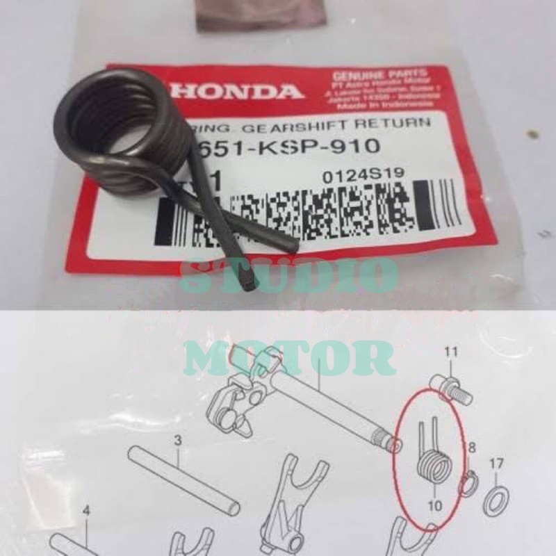 PER PIR BALIK OPERAN OVORAN OPORAN SPRING GEARSHIFT RETURN VERZA MEGAPRO MONO CRF150 HONDA ORI 24651KSP910