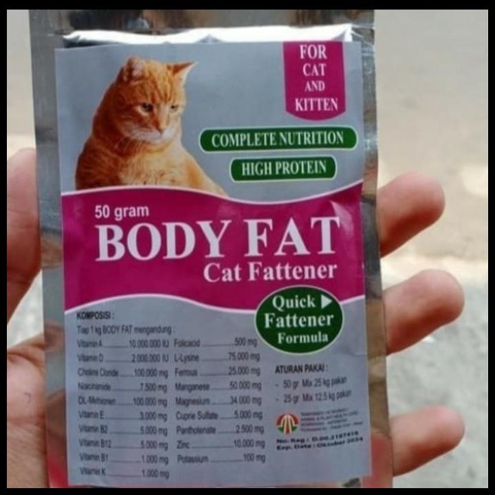 Body Fat 50G - Vitamin Penggemuk Badan Kucing - Obat Gemuk Kucing