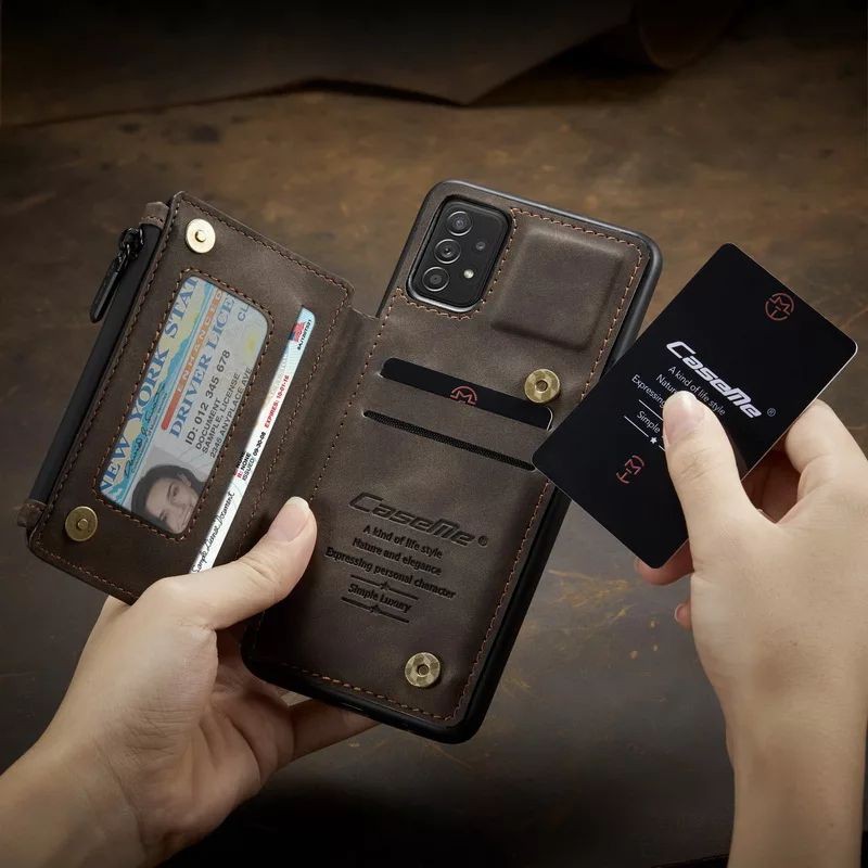 Case Samsung Galaxy A52 A52s & A72 - Original CaseMe Wallet Dompet Card Slot Leather Cover Casing Ku