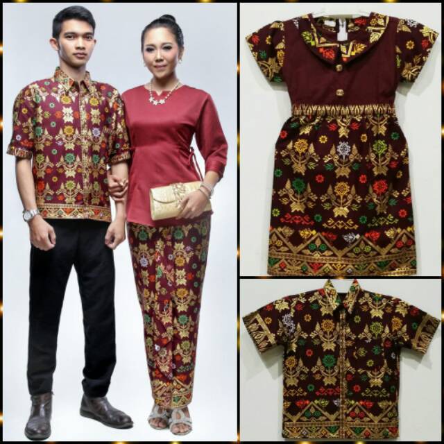 set Rok+blus & batik couple keluarga naya