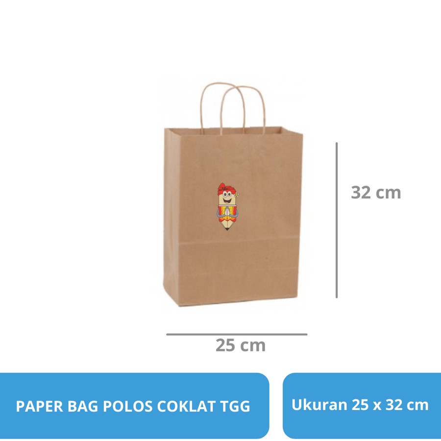 

Paper Bag Coklat / Paper Bag Coklat / Tas Belanja Ukuran 25x32cm