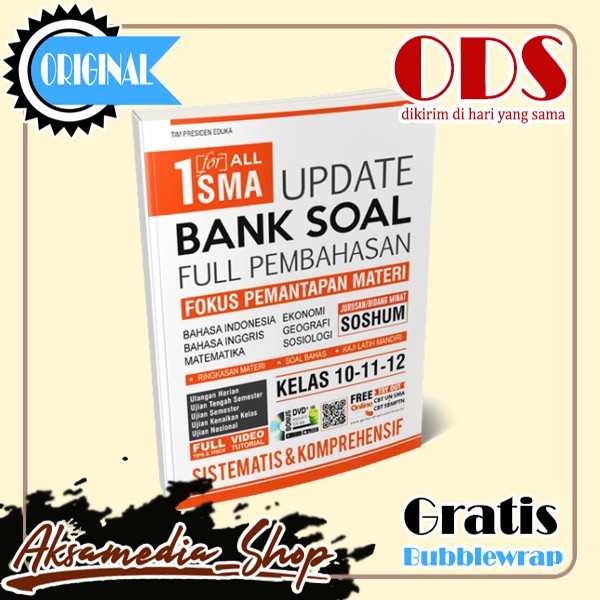 

BUKU SMA: BUKU PELAJARAN SMA 1 FOR ALL UPDATE BANK SOAL FULL PEMBAHASAN SOSHUM 10,11,12