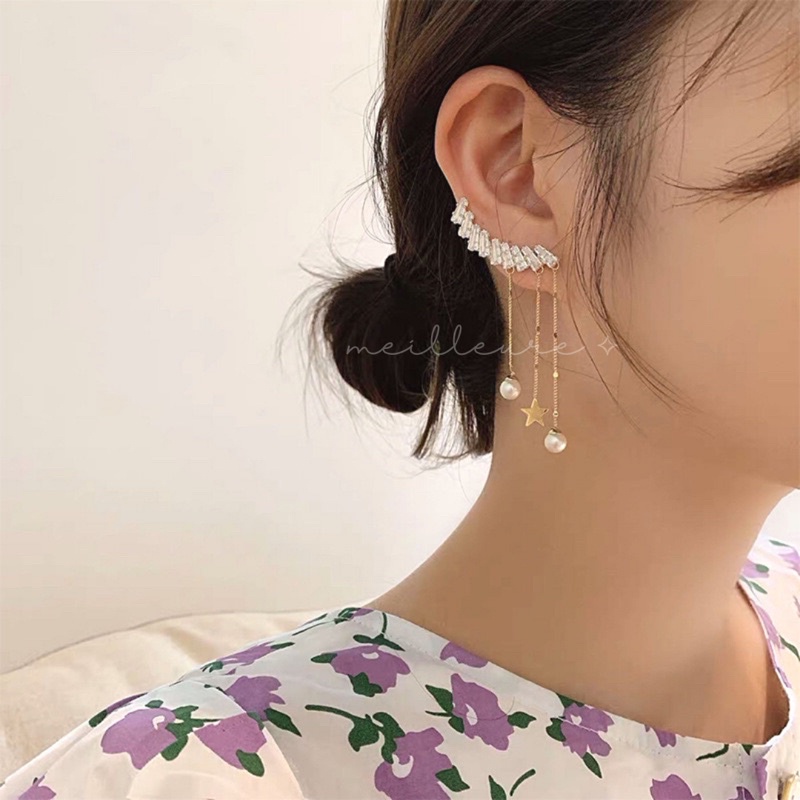 Anting Korea Wanita Fashion Titanium Tusuk Jepit Panjang Tindik Stud Xuping Aksesoris Wanita Emas Wo
