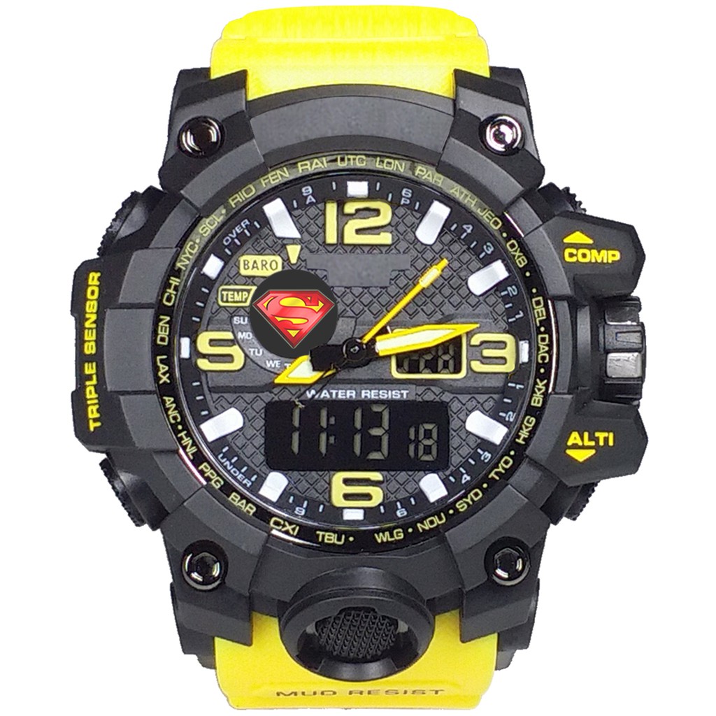 (Istimewa Bossque) Jam SUPERMAN NEW DT Tali Kuning (Exclusive)