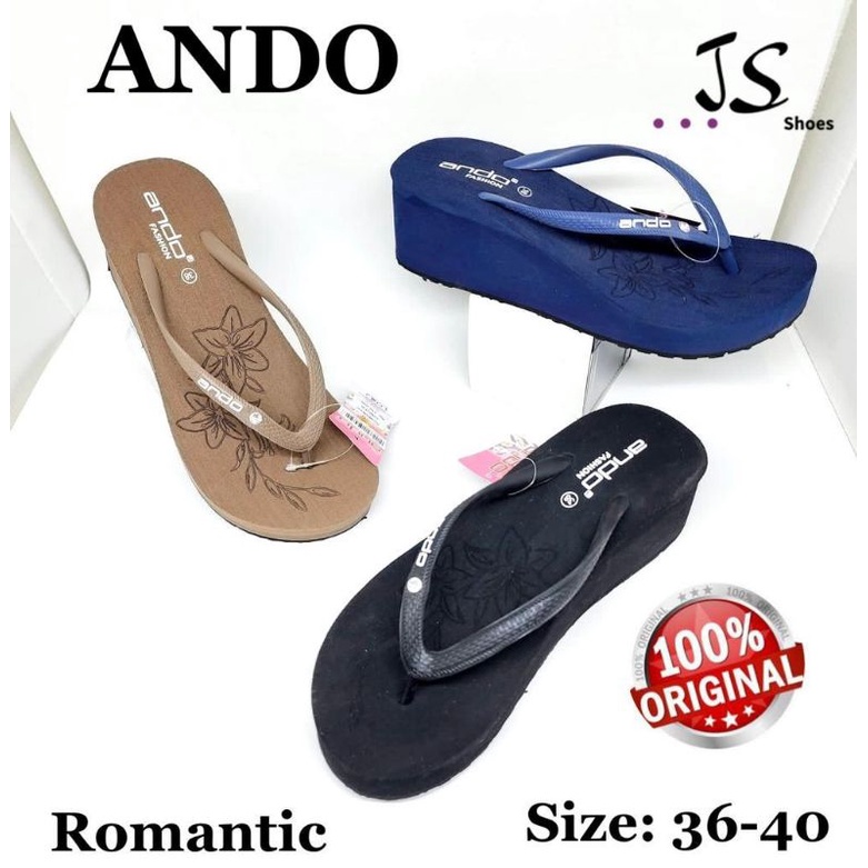 ANDO ROMANTIC - SANDAL WEDGES SPON STYLISH WANITA DEWASA MERK ANDO ORIGINAL