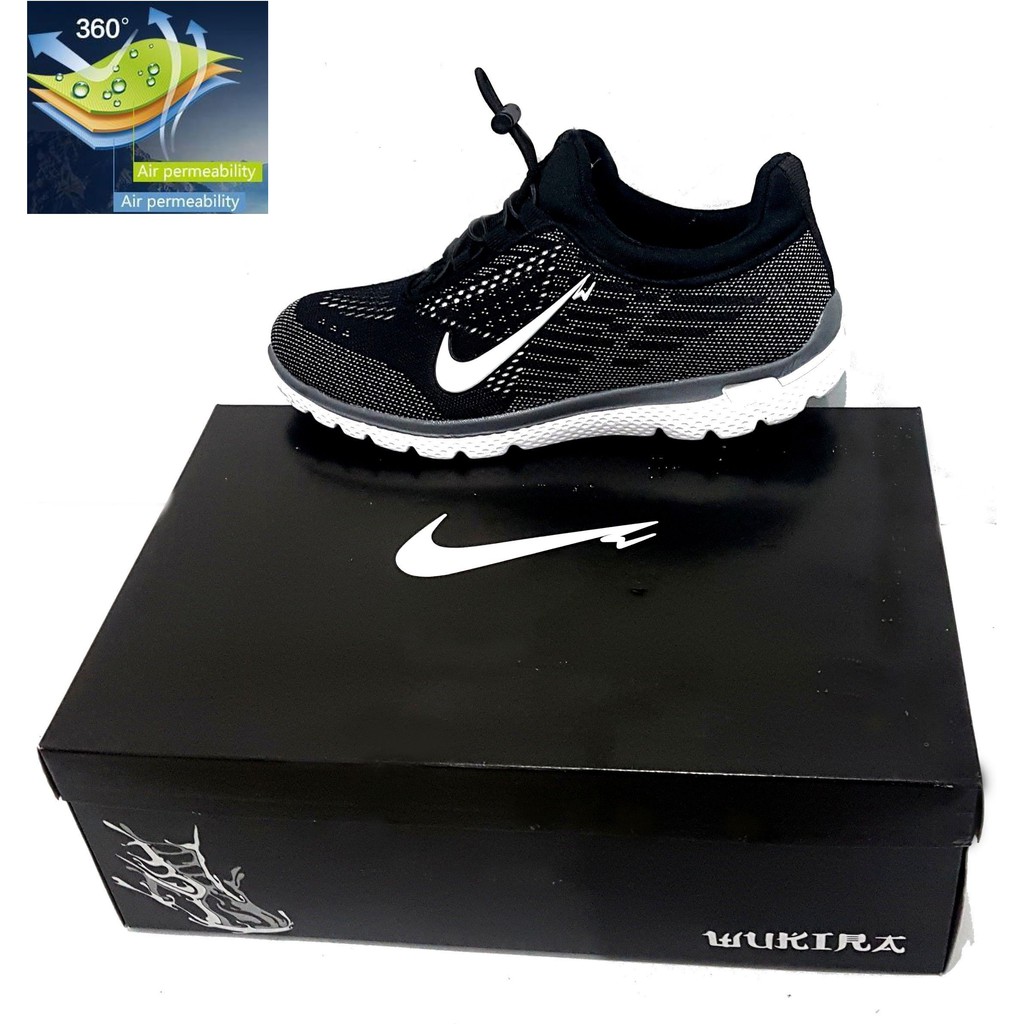 Sepatu Running 100%OriginaL Size 38 - 44 Wukira Fortuner Black n White sepatu olahraga hyper sport
