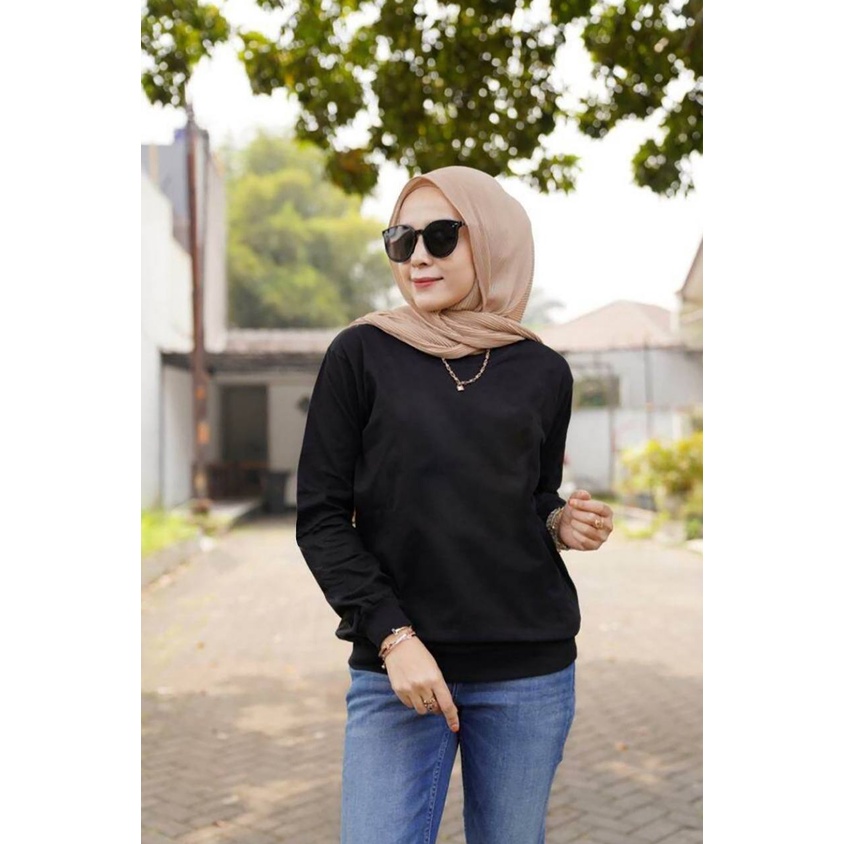 KIYOREN BAJU ATASAN POLOS WANITA DEWASA LENGAN PANJANG / BLOUSE POLOS WANITA S,M,L,XL,XXL KAOS DISTRO TRENDY