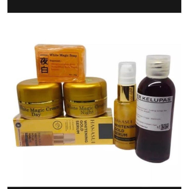 Paket magic Korea+Toner Pengelupasan & Serum Hanasui Gold