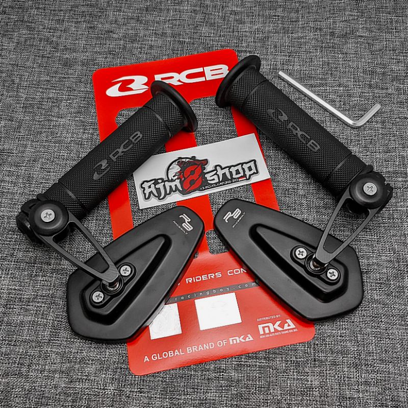 [Paket] Handgrip Sarung Gas RCB RACING BOY HG55 Original + Spion Jalu Oval Bar End VND Universal Motor scoopy nmax aerox fazzio genio mio beat vario 150 new vespa matic vario 160 freego mio m3 mx king scoopy r12 vega grand filano vespa sprint primavera lx