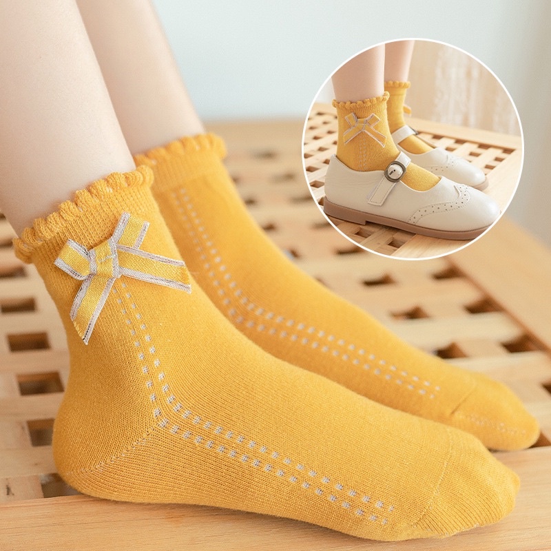 Kaos Kaki Anak Perempuan Import Model Pita Straight Line / Baby Toddler Kid Socks