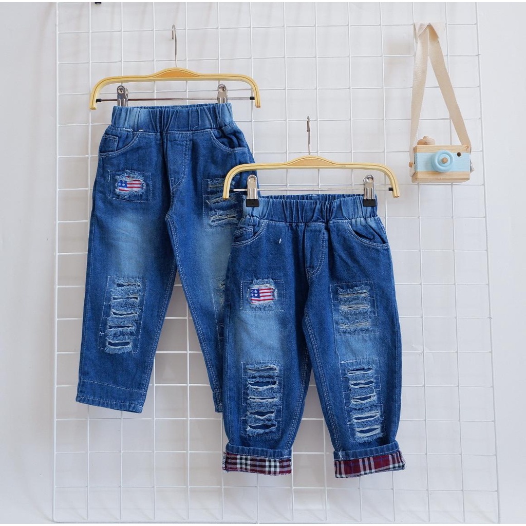 CHINO IMPORT CELANA PANJANG ANAK RIPPED STIK BALIK 1-10 th Celana Panjang Anak Jeans