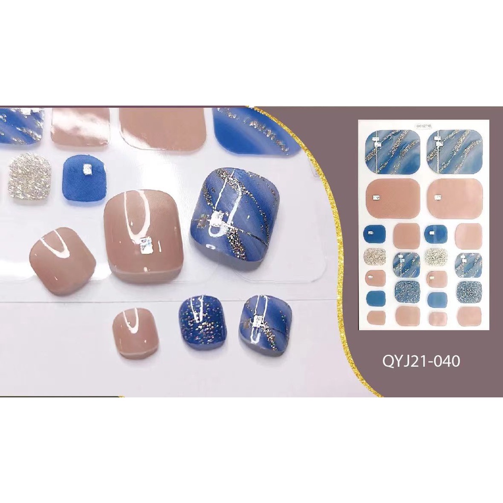 1 SET SEPASANG STIKER KUKU KAKI NAIL STICKER FEET TOE NAILS STIKER 3D TIMBUL PREMIUM DESAIN STIKER KUKU