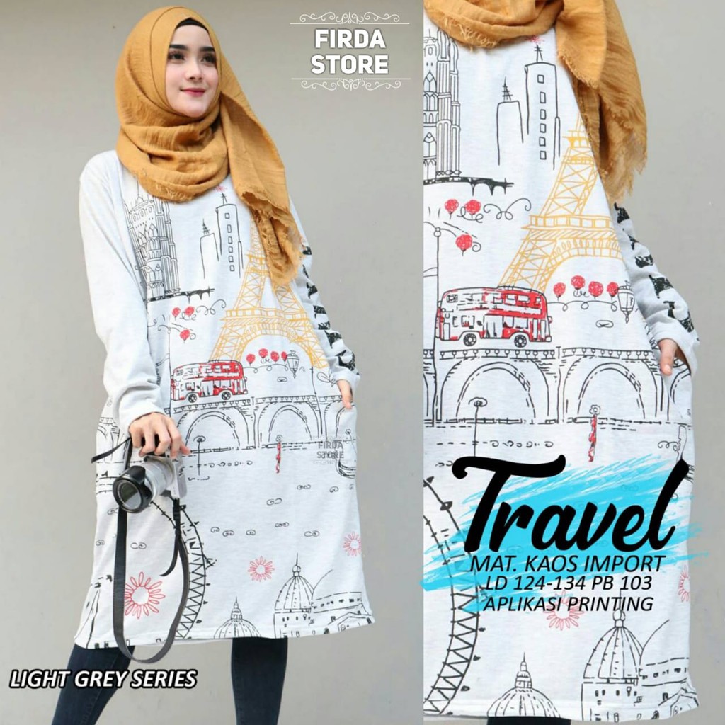 TRAVEL TUNIK || KAOS IMPORT LD 124-134