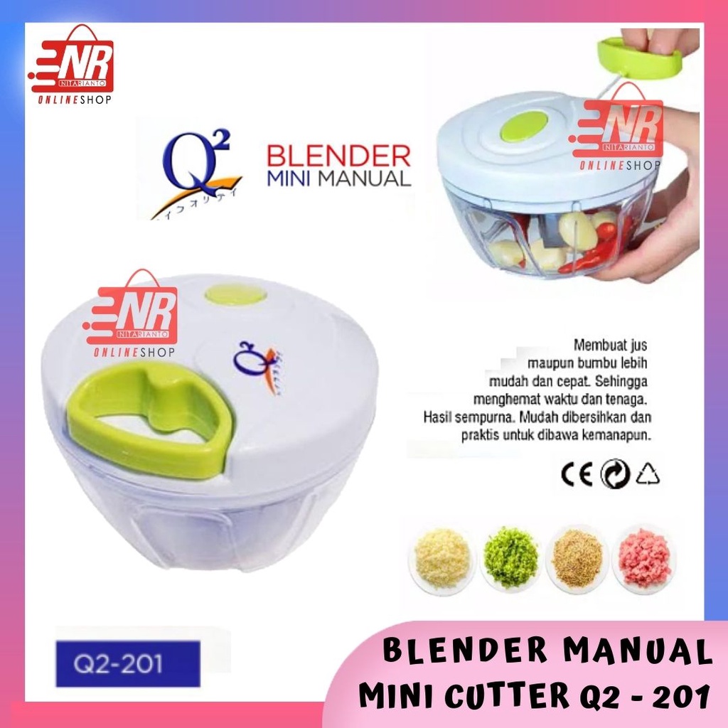 Mini Cutter Q2 / Mini Cutter Pencacah Onion Slicer / Pemotong Bawang Serbaguna / Penghalus Bawang