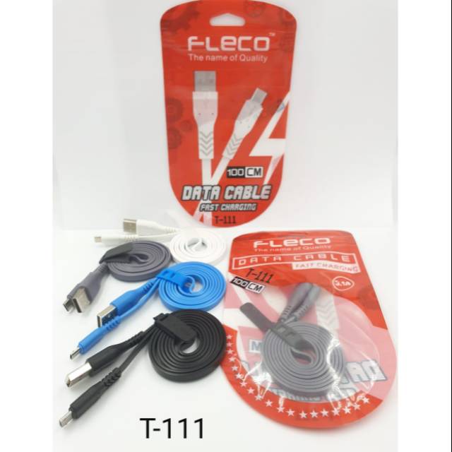 Kabel Data FLECO USB Micro Kabel Casan Kabel Charger FLECO V8 BB Android Micro Fast Charging T-111
