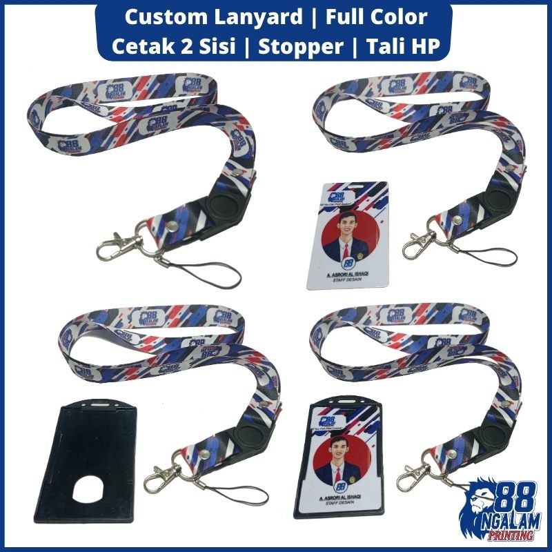 Tali Lanyard Custom Nametag / Lanyard Tali Custom Gantungan Nametag