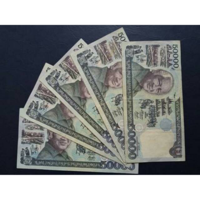 50.000 Suharto Kertas Thn 1995 Vf (Uang Kuno,Uang Lama,Uang Koleksi )
