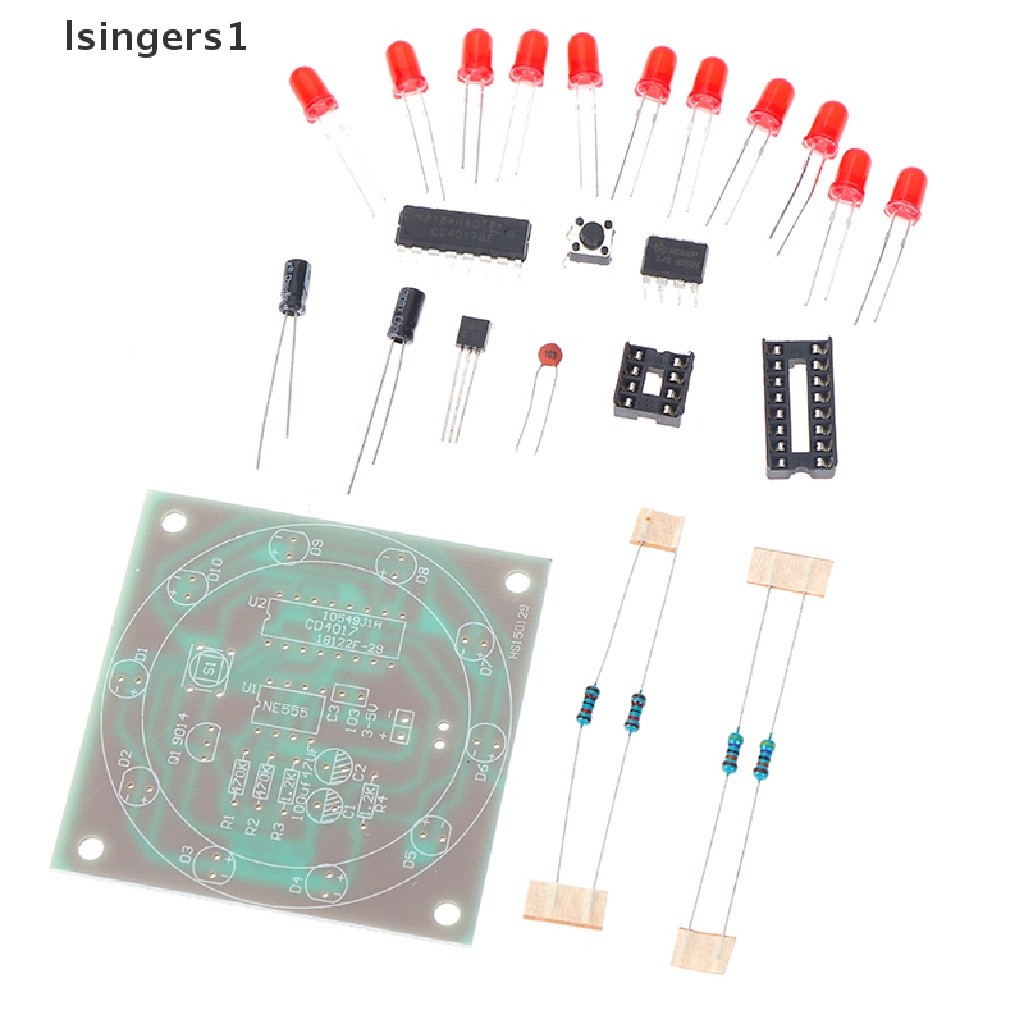 (lsingers1) Set generator pulse led Elektronik cd4017 ne555 diy