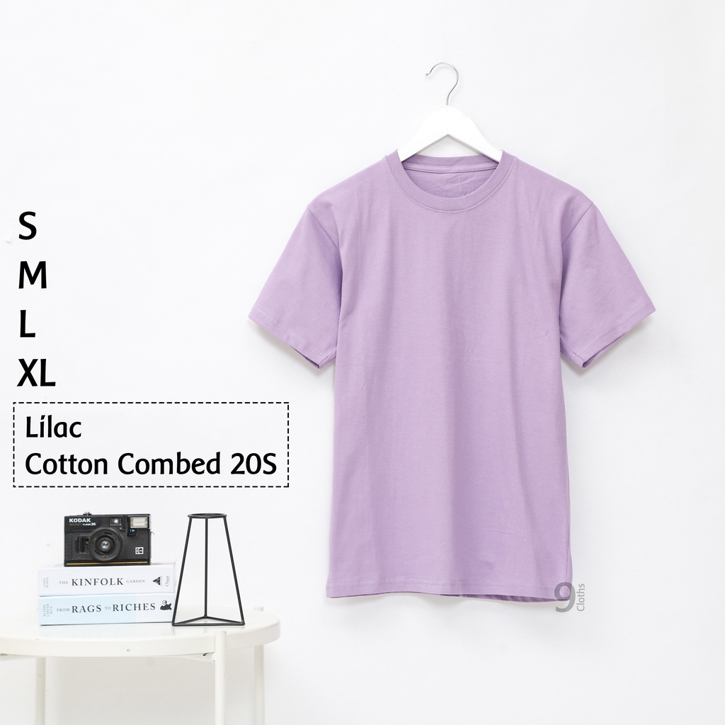 KAOS POLOS LENGAN PENDEK UNISEX COTTON COMBED 20S PREMIUM T-SHIRT-LILAC