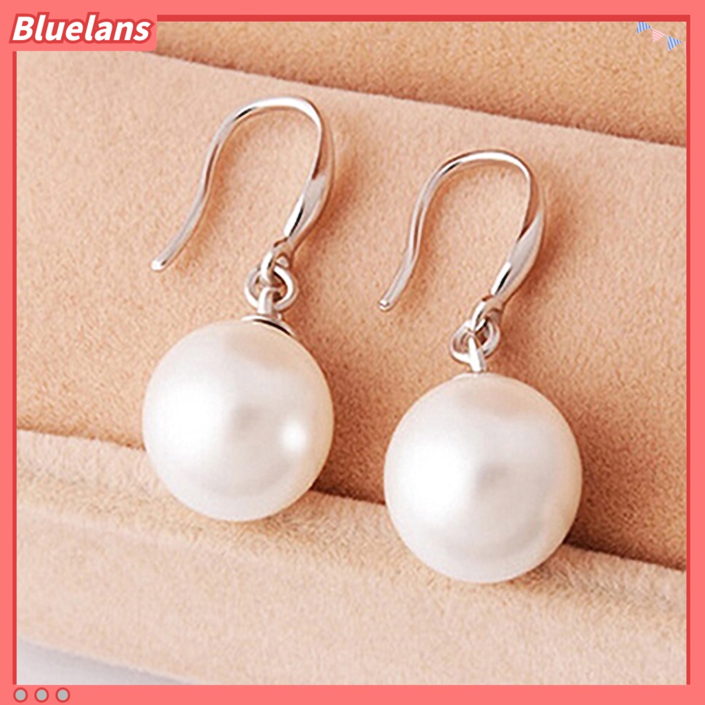 Bluelans Dangle Earring Elegant Exquisite Ornament Simple Faux Pearl Eardrop