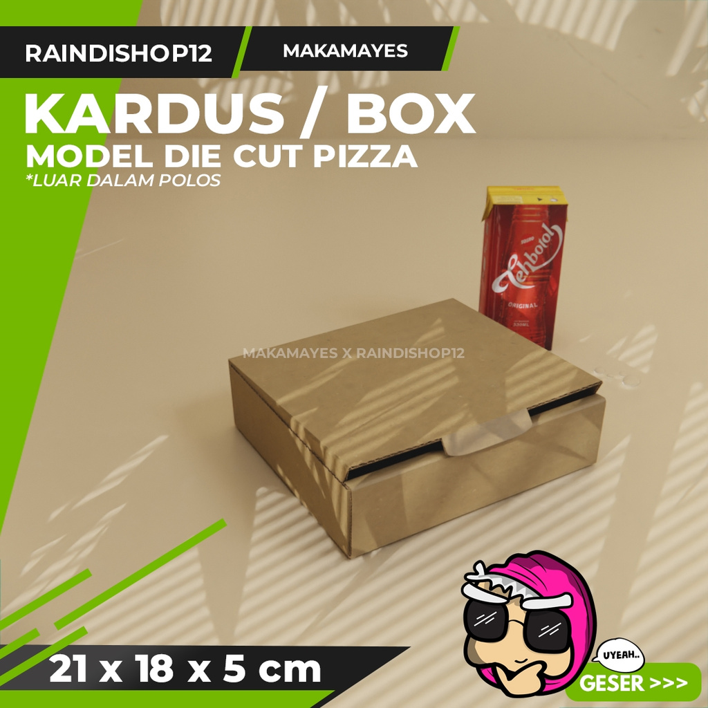 

(MIN 50 PCS) BOX 21 X 18 X 5 CM KARDUS DIE CUT PIZZA KEMASAN PACKAGING KADO