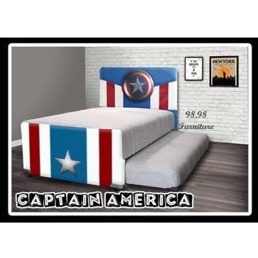 CASSALINO Springbed Anak 2 in 1 Karakter Captain America - Spring Bed Dorong Anak 2in1 Murah - Medan