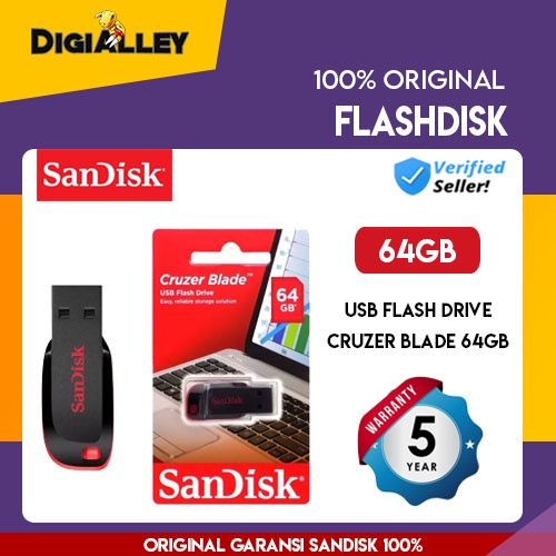 Flashdisk Sandisk Cruzer Blade 64GB USB 2.0 - USB Sandisk 64GB ORI