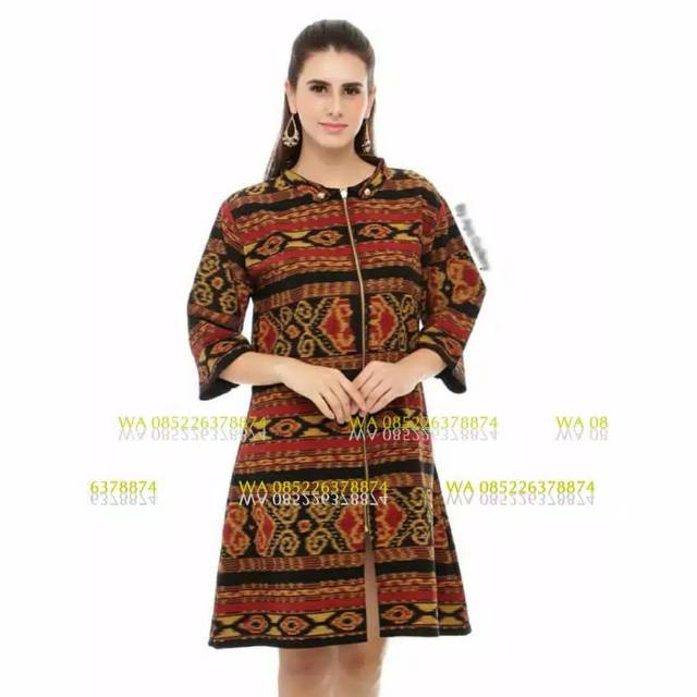 Dres tenun motif antik premium