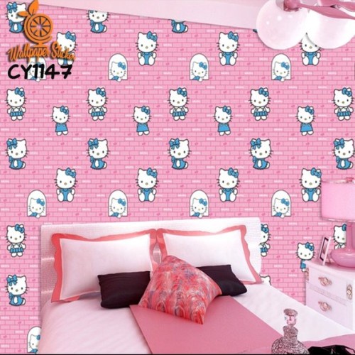 PROMO Wallpaper Stiker Dinding CY1147 Motif Hello Kitty TERMURAH WALLPAPER DINDING KAMAR ANAK