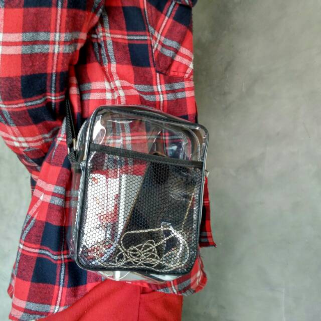 tas selempang transparan tas bahu wanita pria