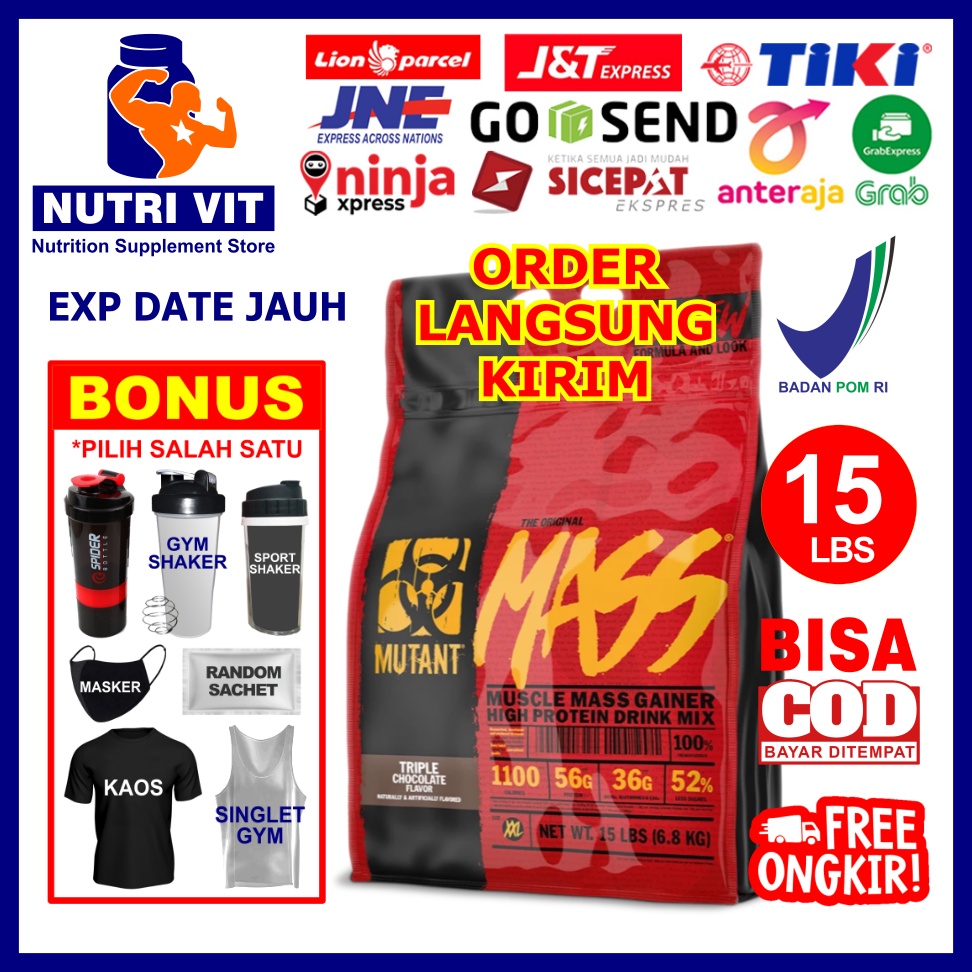 Mutant Mass 15 Lbs Mutan Mass 15 Lbs Mutant Mass Gainer 15 Lbs BPOM Mutan Weight Gainer 15 Lbs Susu 