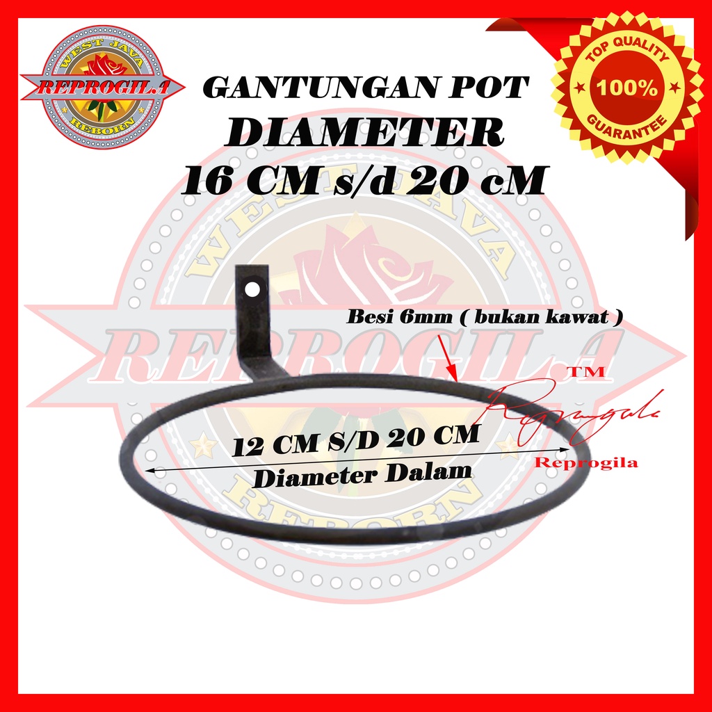 Gantungan pot dinding / Rak pot bunga / gantungan pot besi