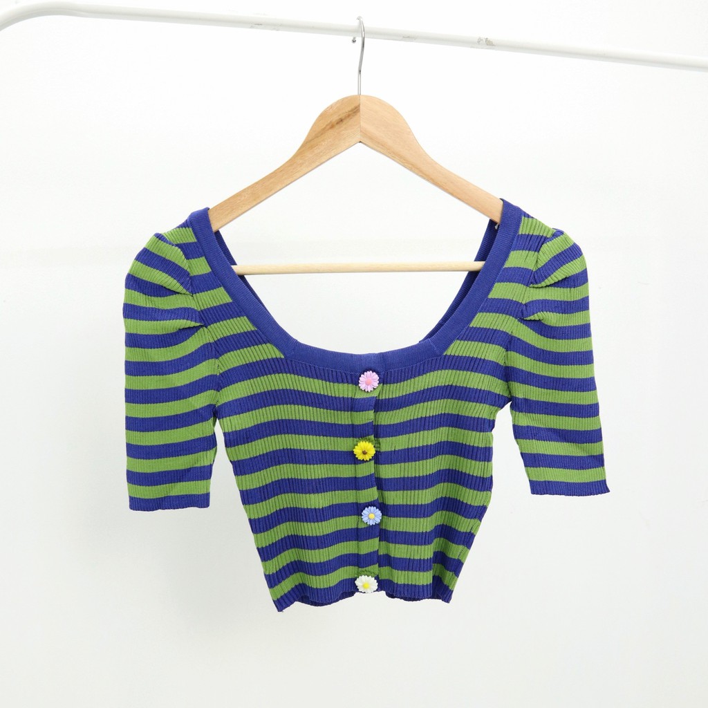 Adela puff stripe top -Thejanclothes